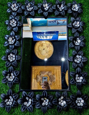 Large SQUARE Mirror Wall Mounted Glass Vanity Make Up  Metal