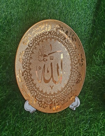 Golden Round Ceramic Showpiece plate