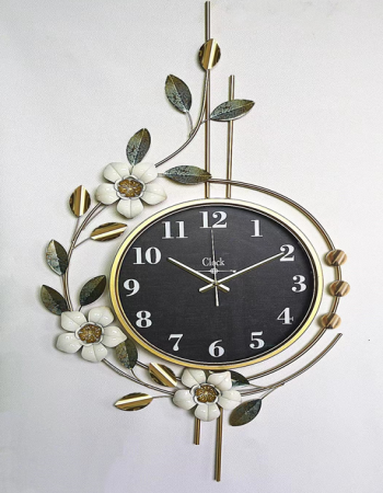 Modern Metal Wall Clock with 3D Creative Ginkgo Leaf Design - Home Decor and Kitchen Gift