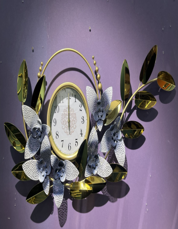 Modern Metal Wall Clock with 3D Creative Ginkgo Leaf Design - Home Decor and Kitchen Gift
