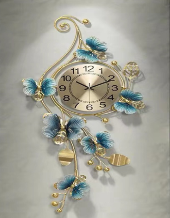 Modern Metal Wall Clock with 3D Creative Ginkgo Leaf Design - Home Decor and Kitchen Gift