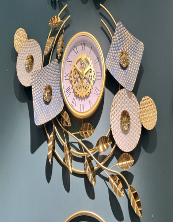 Modern Metal Wall Clock with 3D Creative Ginkgo Leaf Design - Home Decor and Kitchen Gift