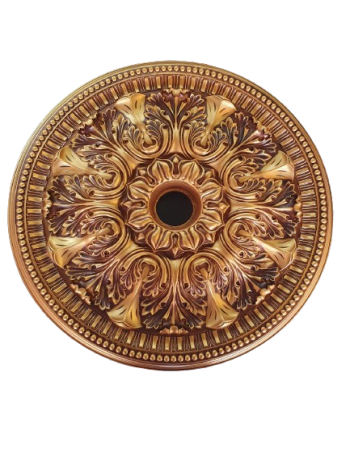Intricate Circular Decorative Center panel ceiling Golden Round