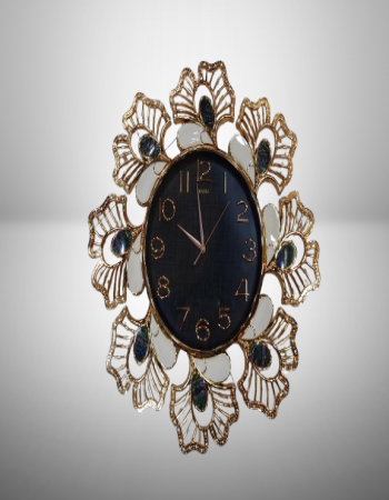Modern Light Luxury Wall Watch Clock Abalone Shell Pearl Decoration Art Wall Clock BLACK