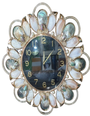 European Wall Clock Living Room Decoration Large Luxury Wall Clocks Shell Crystal Home Decor Digital Silent Large Watch