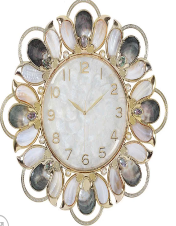 European Wall Clock Living Room Decoration Large Luxury Wall Clocks Shell Crystal Home Decor Digital Silent Large Watch