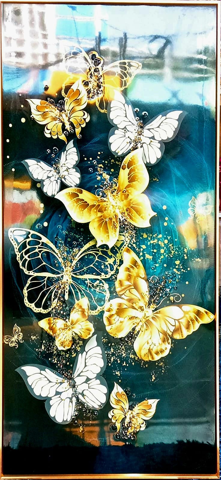 Mesmerizing Golden Butterfly Wall Art