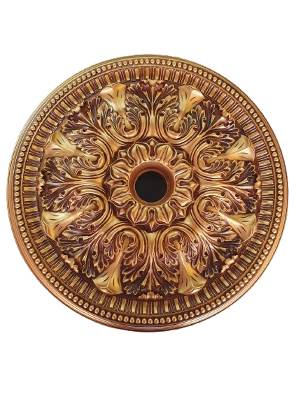 Intricate Circular Decorative Center panel ceiling Golden Round