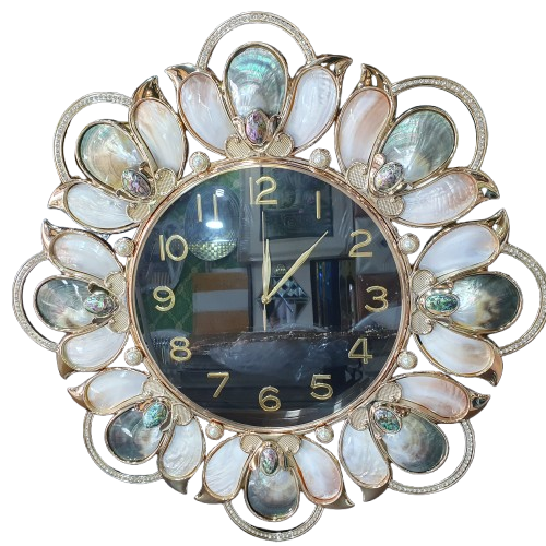 European Wall Clock Living Room Decoration Large Luxury Wall Clocks Shell Crystal Home Decor Digital Silent Large Watch