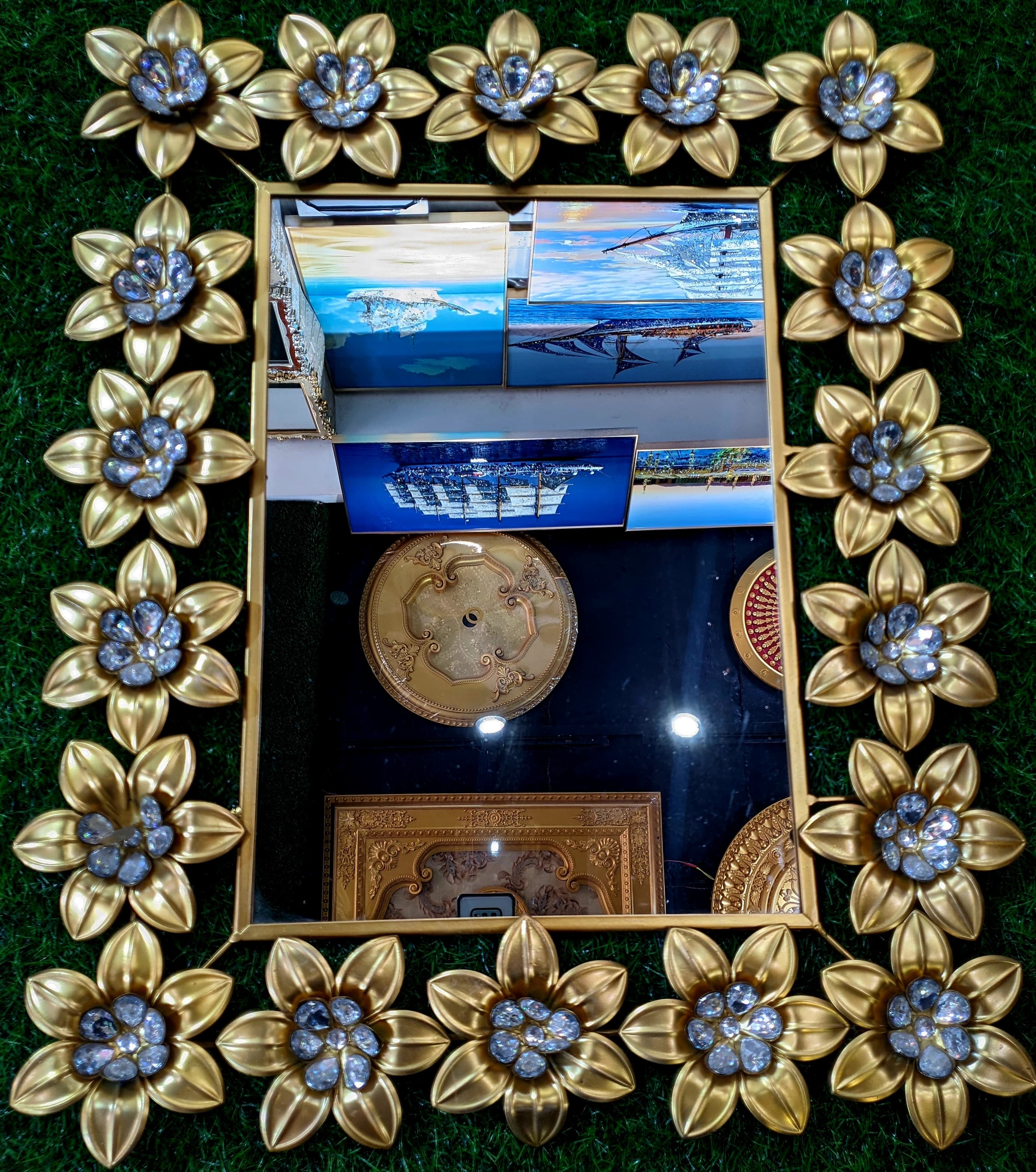 Large SQUARE Mirror Wall Mounted Glass Vanity Make Up . Metal