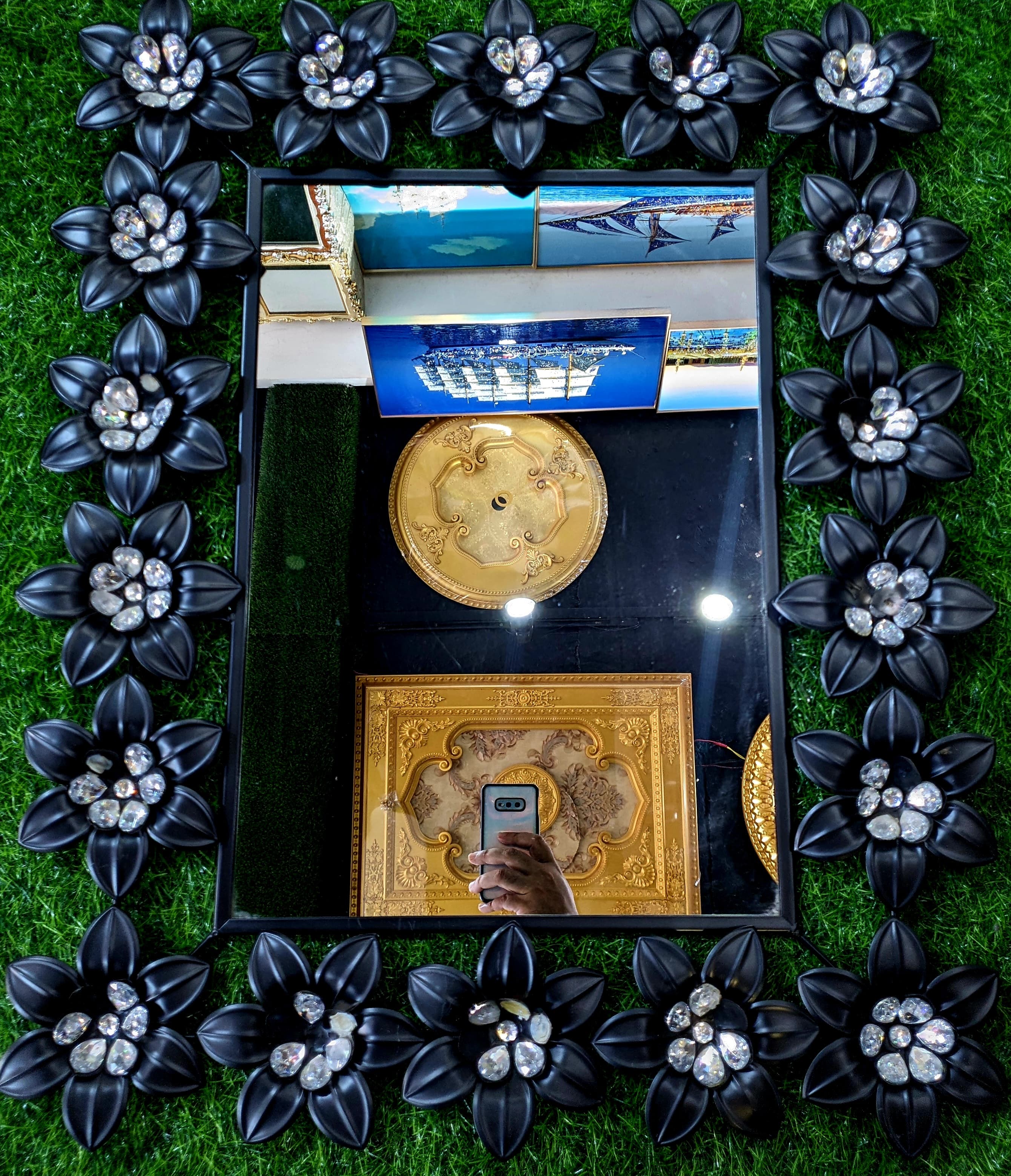 Large SQUARE Mirror Wall Mounted Glass Vanity Make Up  Metal