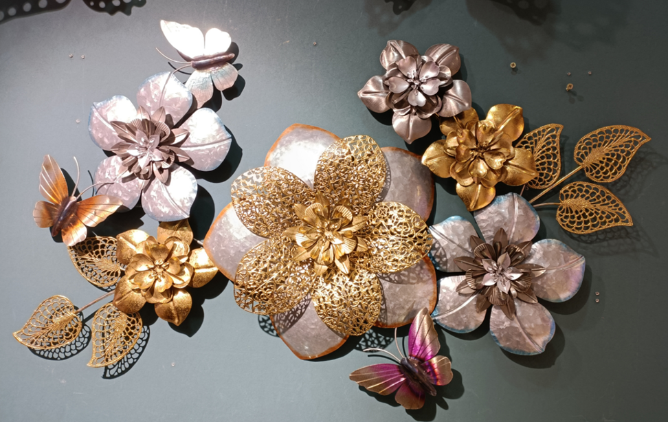 Ethnic Handcrafted Metal Wall Art Iron Wall Hanging Home Decoration Perfect for Living Room Hotel (Multicolor)