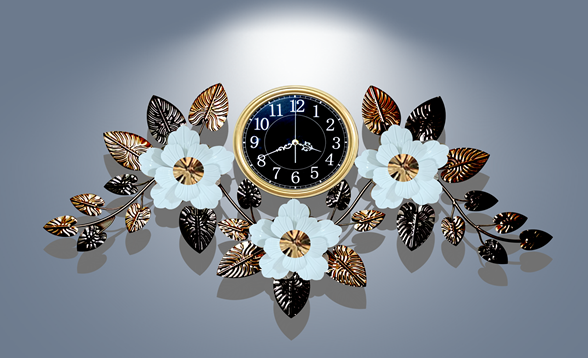 Modern Metal Wall Clock with 3D Creative Ginkgo Leaf Design - Home Decor and Kitchen Gift